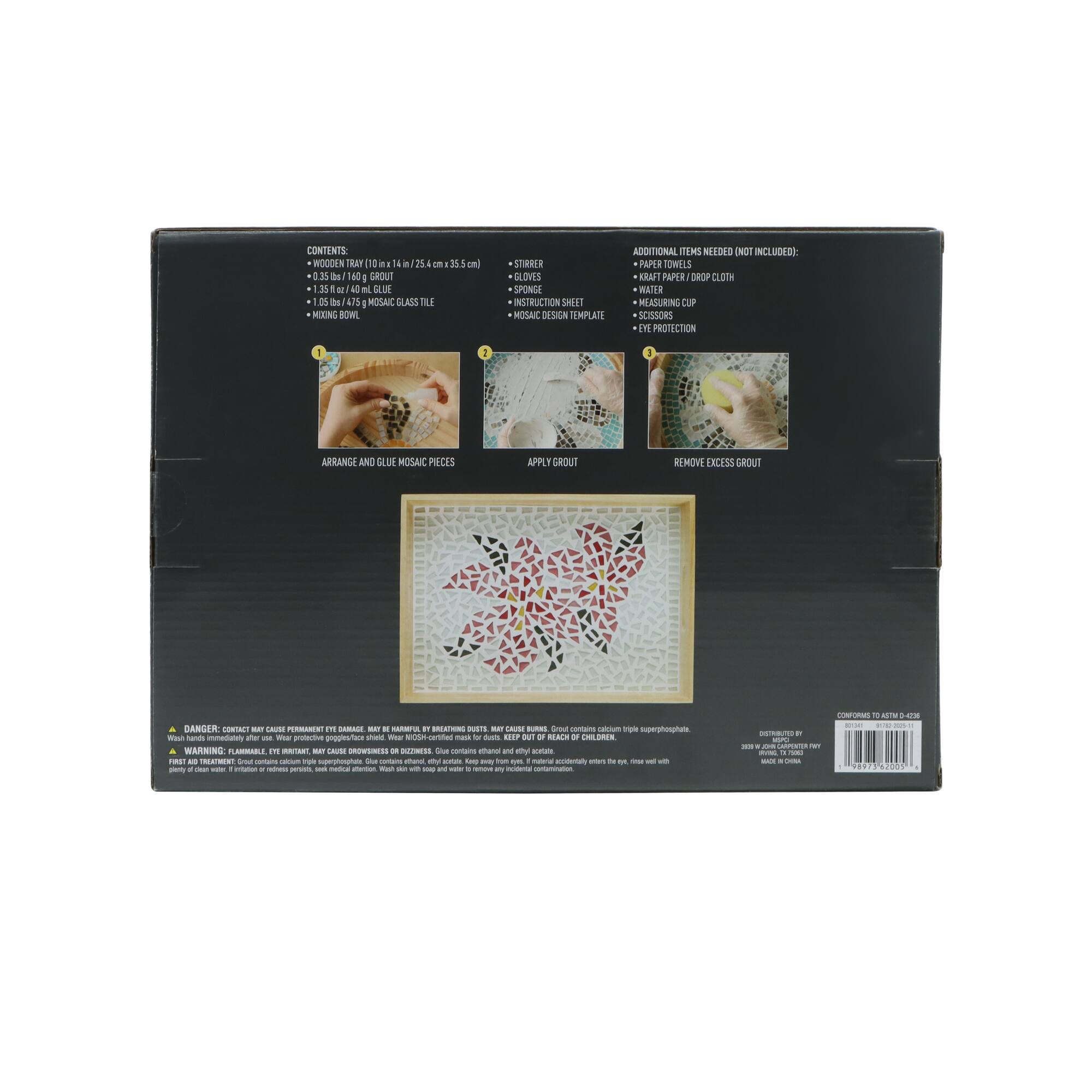 10" x 14" Pink Flowers Mosaic Tray Kit by Make Market®